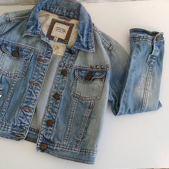 Cropped Denim Stud Jean Jacket - Picture 9 of 9